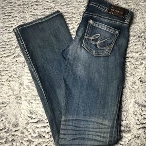Express Stella low rise boot cut jeans